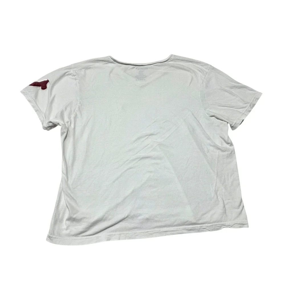 True Religion‎ V Neck T Shirt White Large Buddha Logo Graphic Tee READ